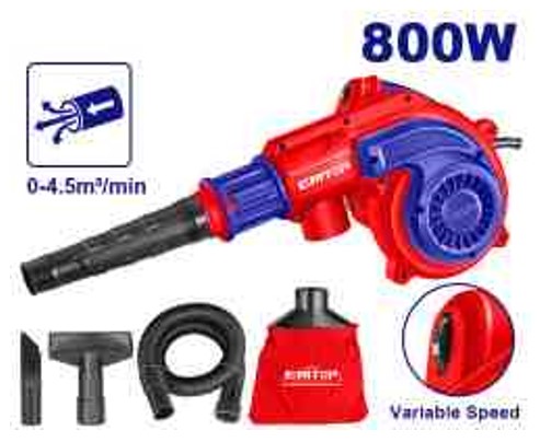 Professional 800W Aspirator Blower Electric Tool 220-240V Variable Speed - 0-15000rpm 0-4.5mÂ³/min Air Flow Dust Bag Flexible Tube Suction Nozzles
